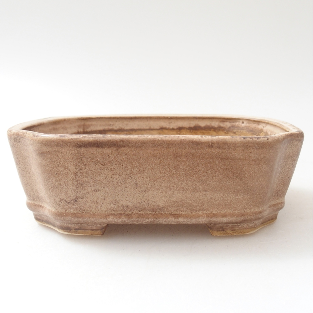 Keramická bonsai miska 14 x 12 x 4,5 cm, barva béžová