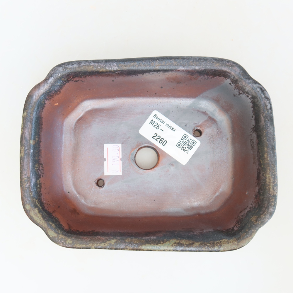 Keramická bonsai miska 15,5 x 12 x 4,5 cm, barva hnědá