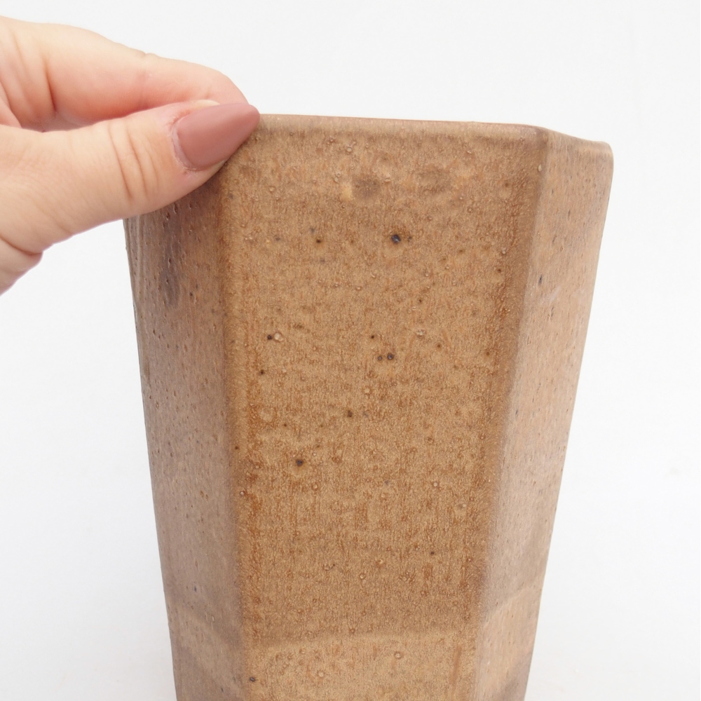 Keramická bonsai miska 12,5 x 11,5 x 16,5 cm, barva hnědá