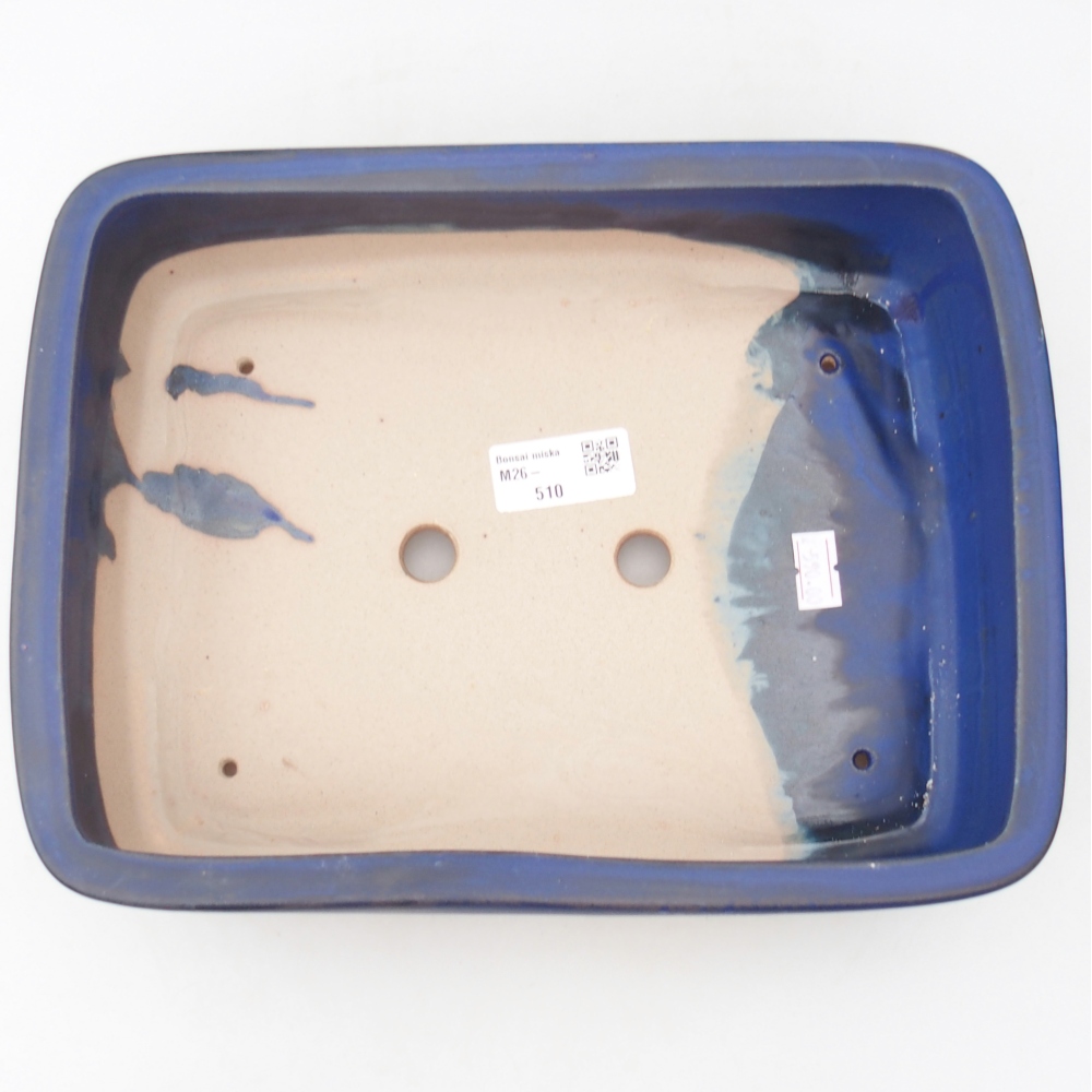 Keramická bonsai miska 26,5 x 20 x 6,5 cm, barva modrá