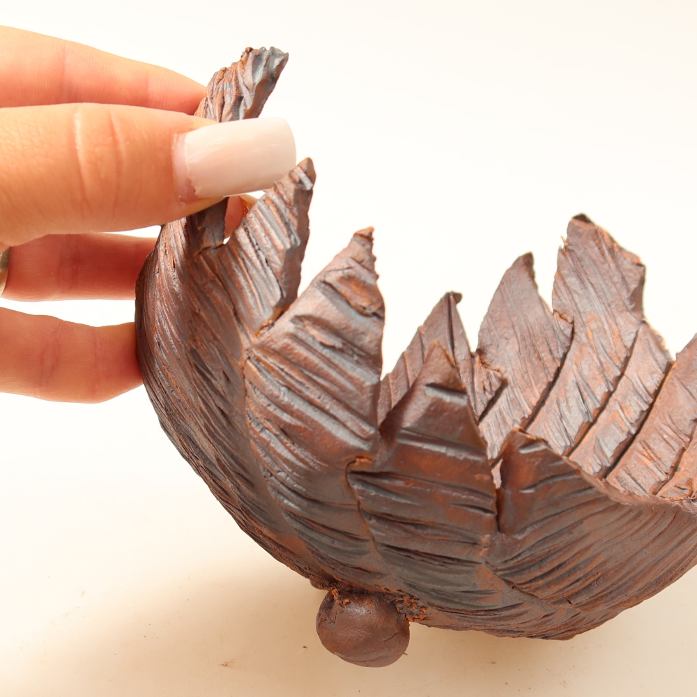 Keramická Skořápka  14,5 x 11 x 11 cm , barva hnědá