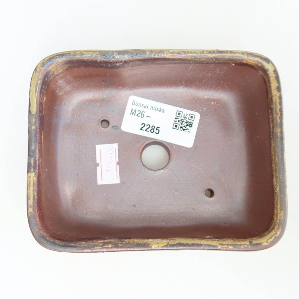 Keramická bonsai miska 12,5 x 9,5 x 4 cm, barva hnědá
