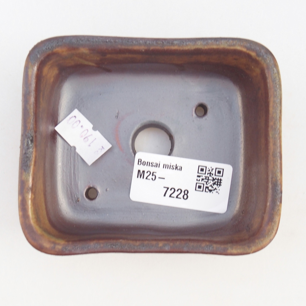 Keramická bonsai miska 9,5 x 8 x 3,5 cm, barva hnědá