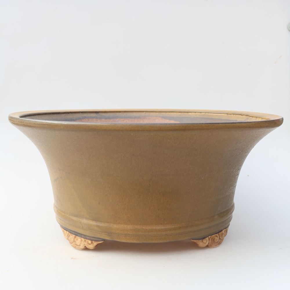 Keramická bonsai miska 31,5 x 31,5 x 14,5 cm, barva hnědá