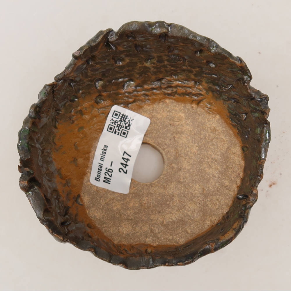 Keramická Skořápka  10 x 9,5 x 6 cm , barva hnědozelená