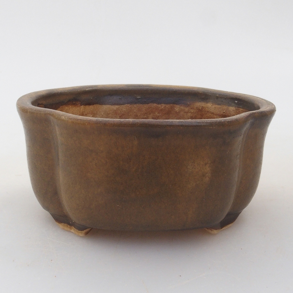 Keramická bonsai miska 7,5 x 7 x 3,5 cm, barva hnědá