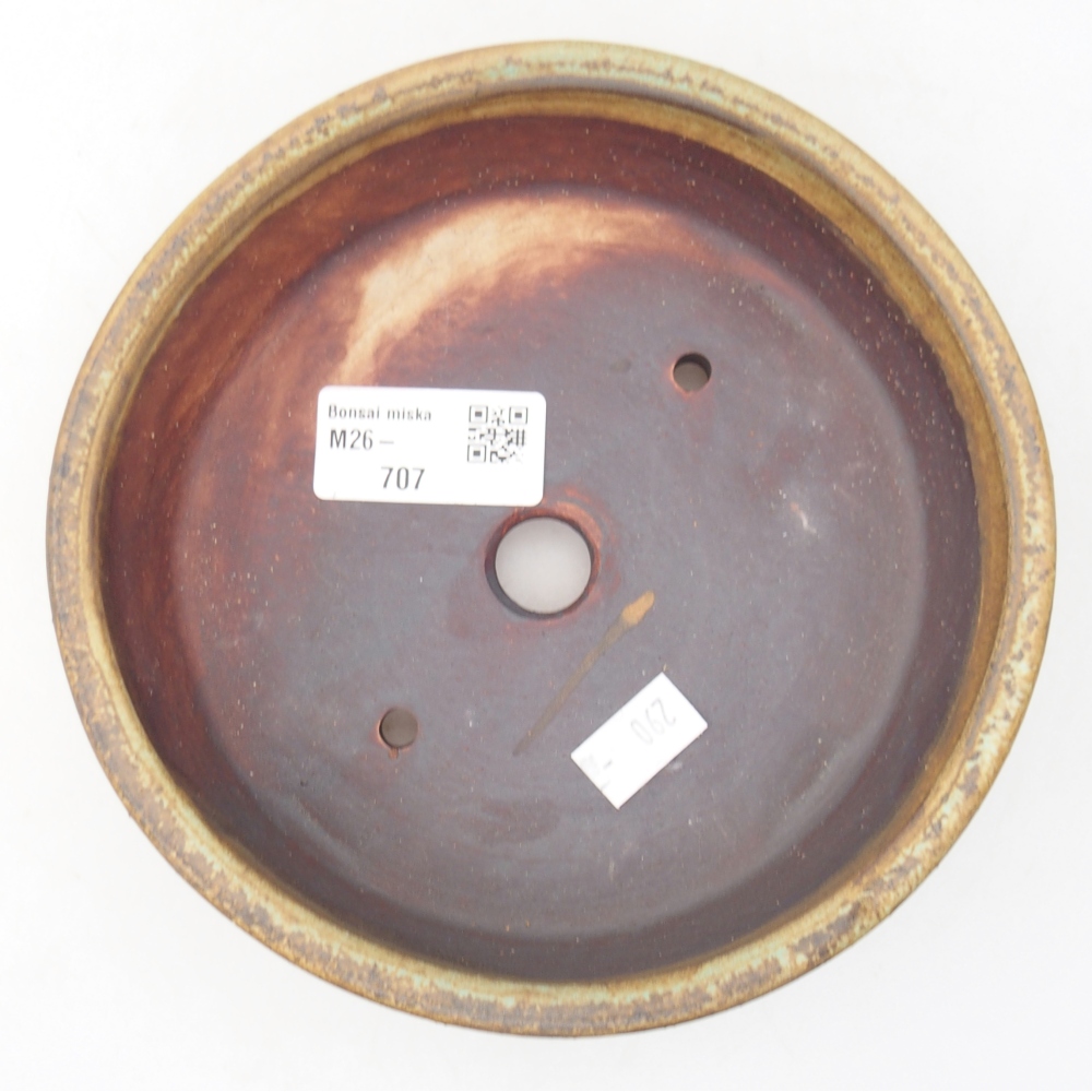 Keramická bonsai miska 15,5 x 15,5 x 5 cm, barva zelená