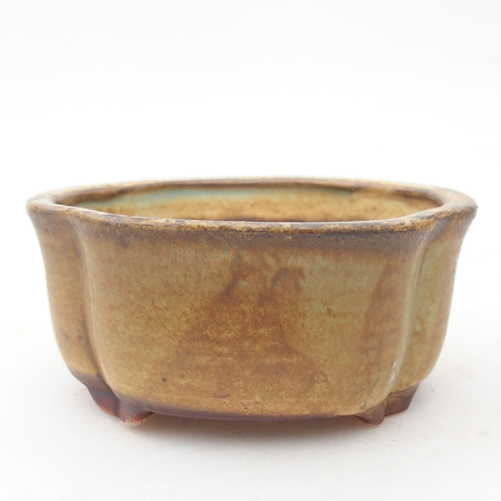 Keramická bonsai miska 8 x 7,5 x 3,5 cm, barva zelená