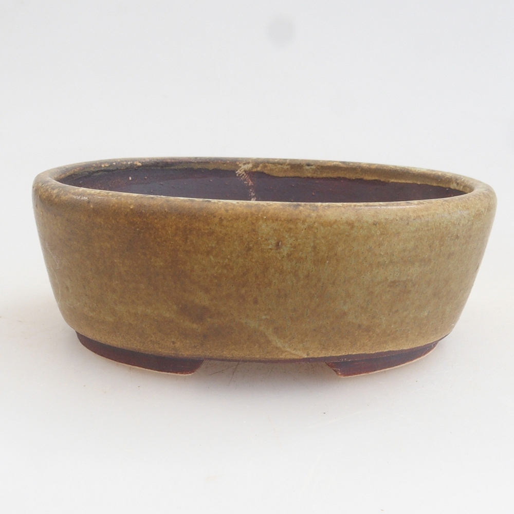 Keramická bonsai miska 9,5 x 8 x 3 cm, barva zelená