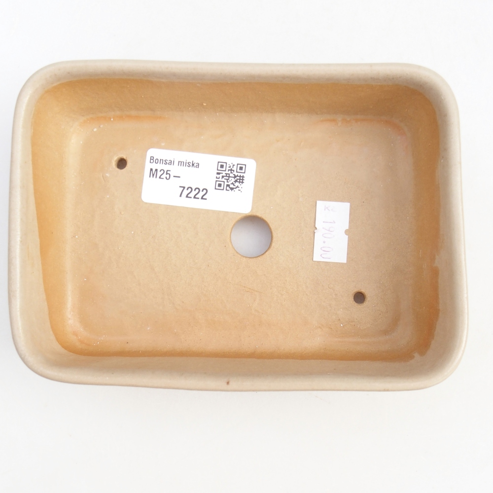 Keramická bonsai miska 14,5 x 10,5 x 4,5 cm, barva béžová