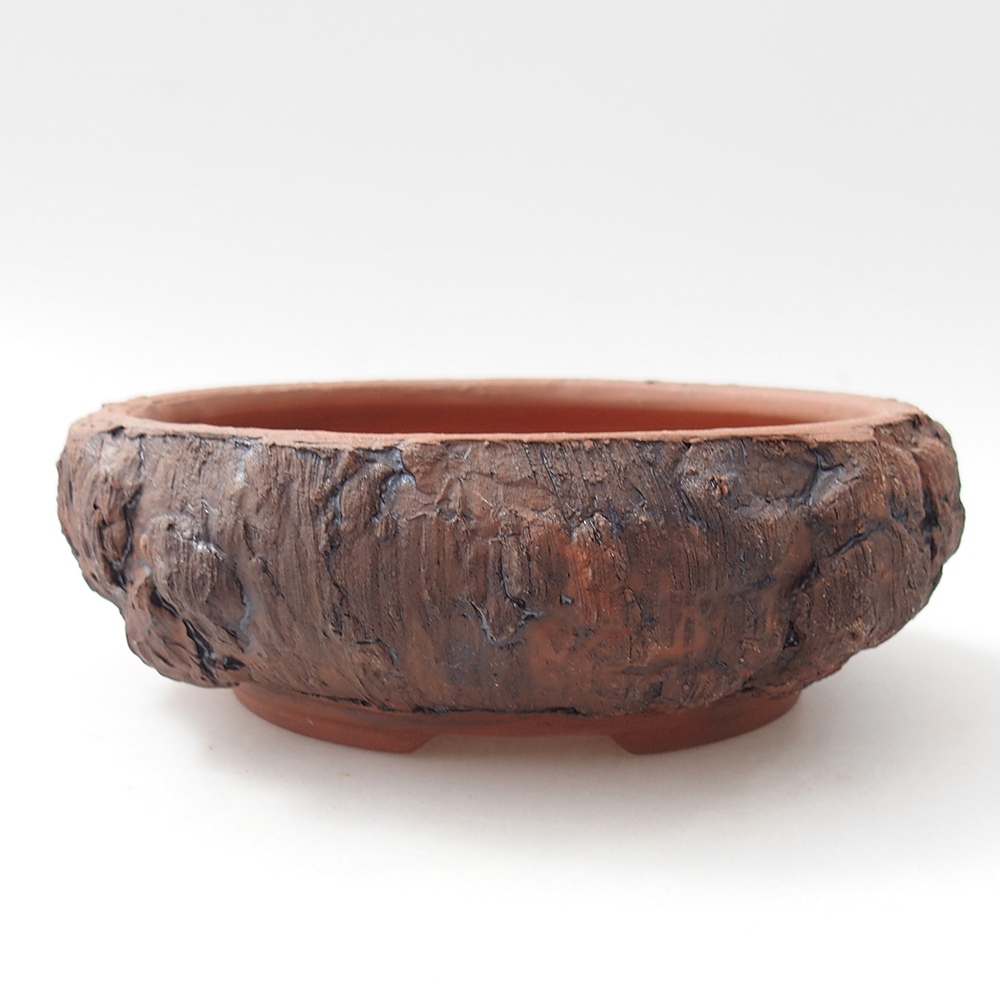 Keramická bonsai miska 15 x 15 x 5,5 cm, barva hnědá