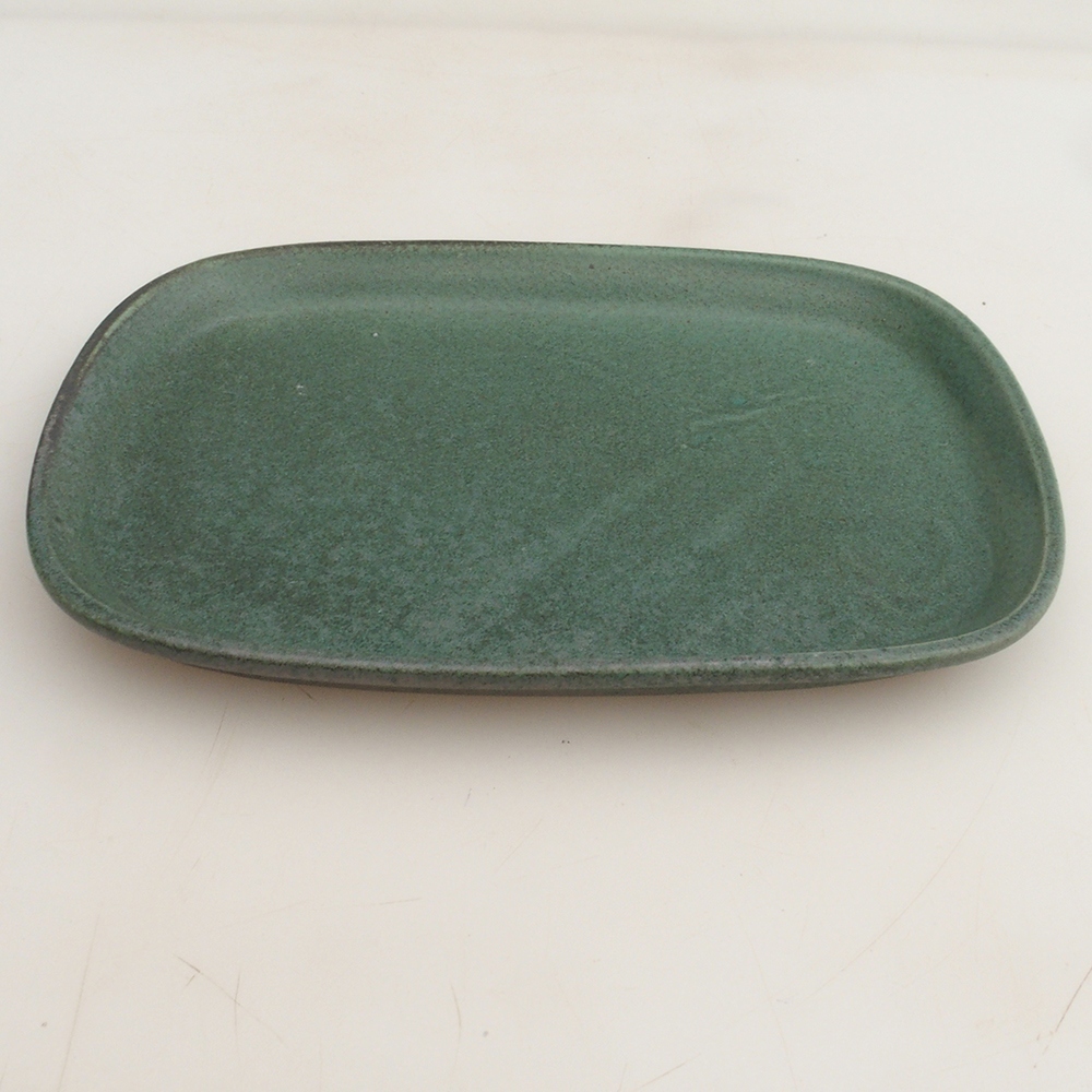 Keramická podmiska H06 - 20,5 x 14,5 x 1,5 cm  - zelená