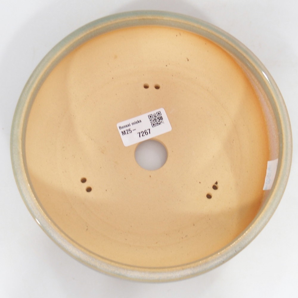 Keramická bonsai miska 19 x 19 x 6 cm, barva zelená