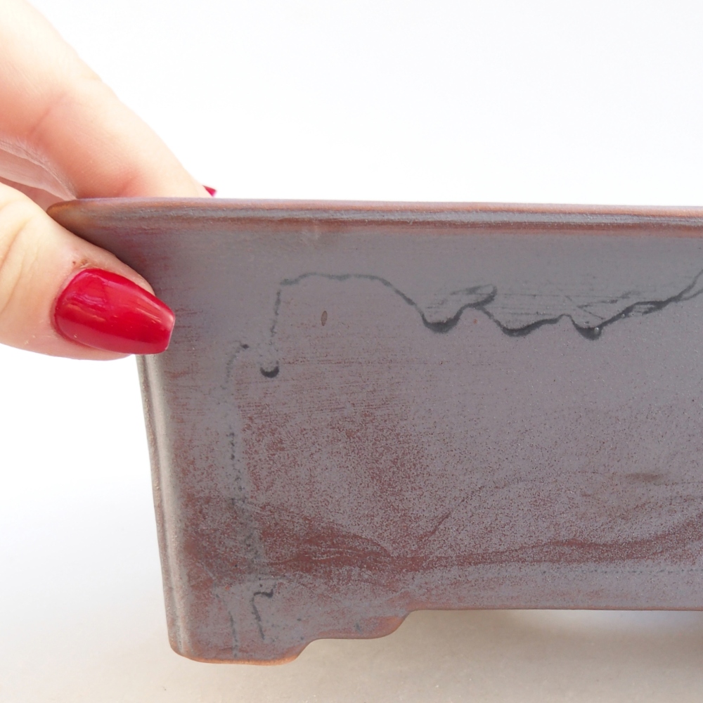 Keramická bonsai miska 18 x 14 x 7 cm, barva kovová