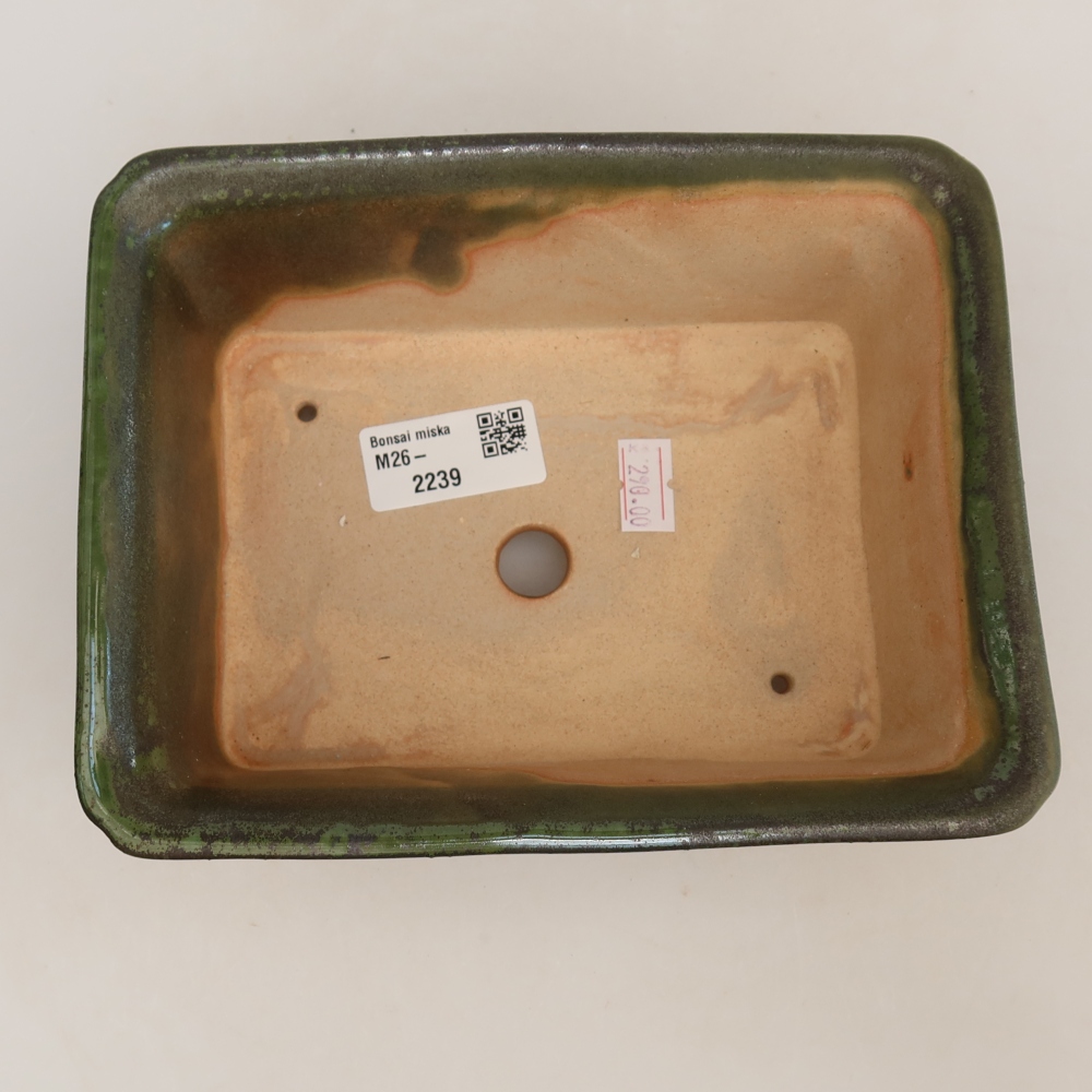 Keramická bonsai miska 18 x 14 x 7 cm, barva zelená