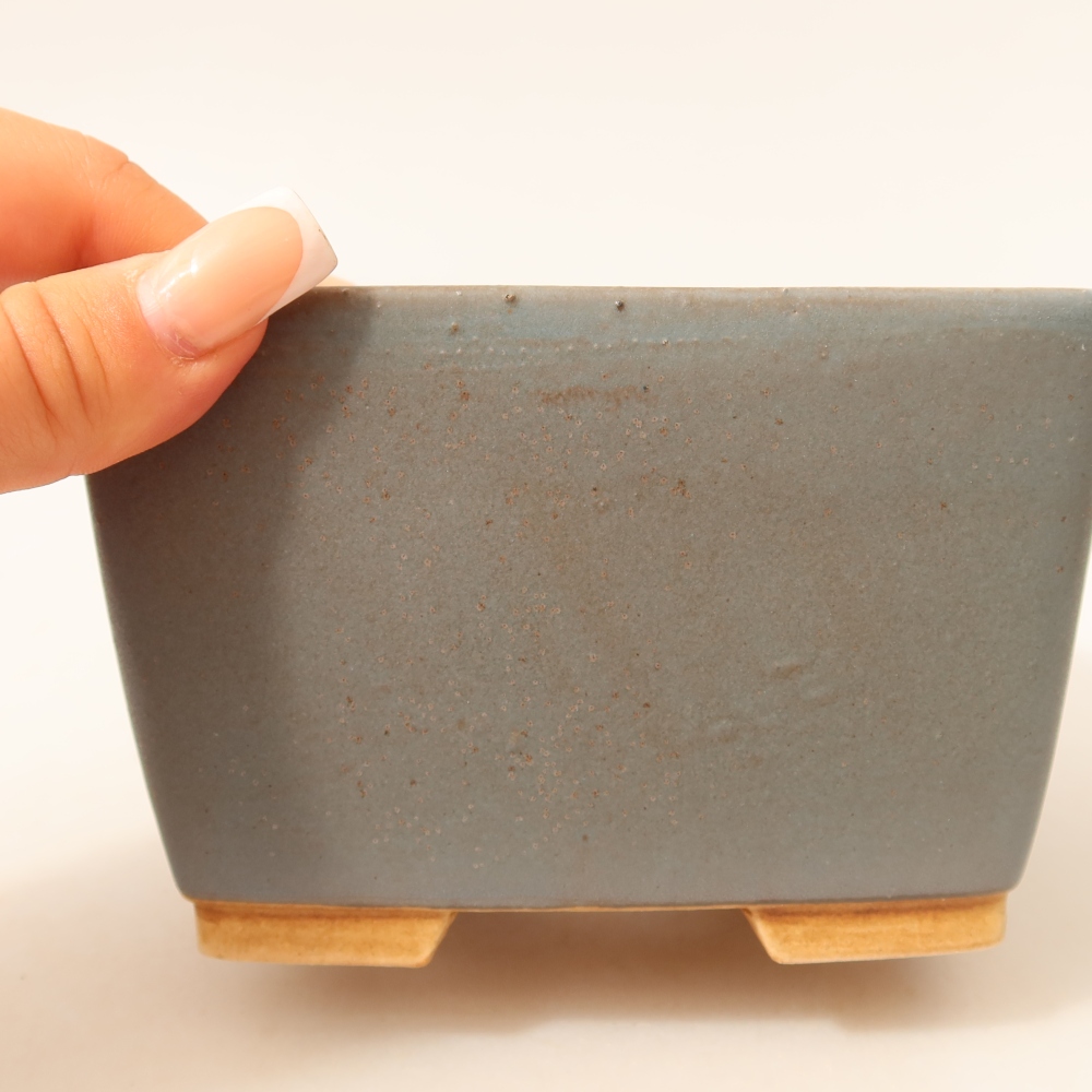 Keramická bonsai miska 13 x 13 x 8 cm, barva modrá