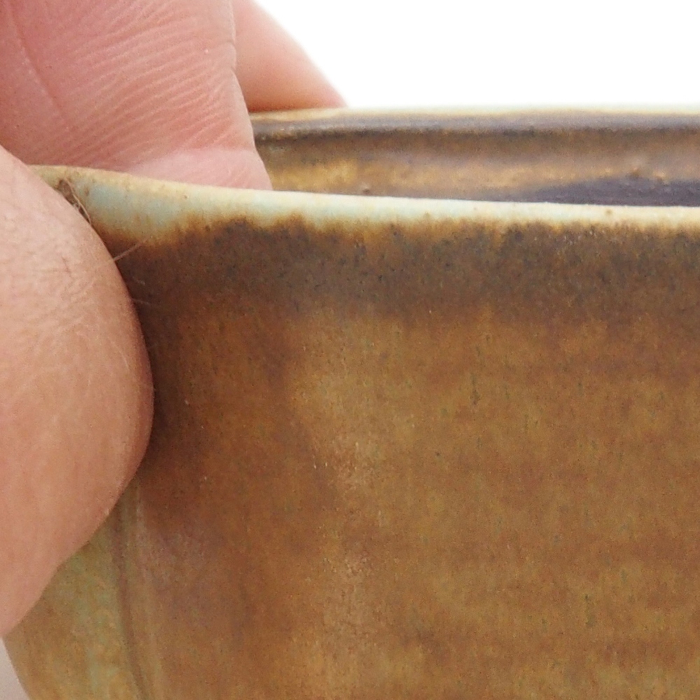 Keramická bonsai miska 7,5 x 7 x 3,5 cm, barva hnědá