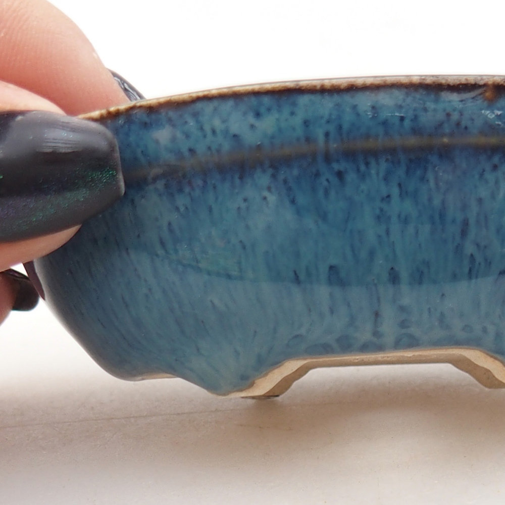 Mini bonsai miska 7,5 x 5 x 2,5 cm, barva modrá