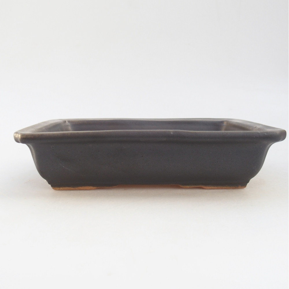 Keramická bonsai miska 18 x 13,5 x 4 cm, barva kovová