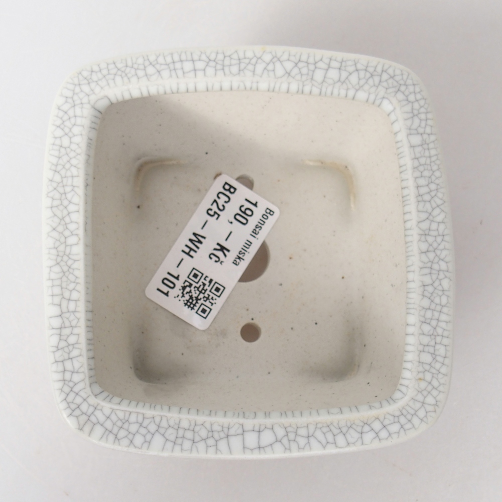 Keramická bonsai miska 9,5 x 9,5 x 5 cm, barva raku