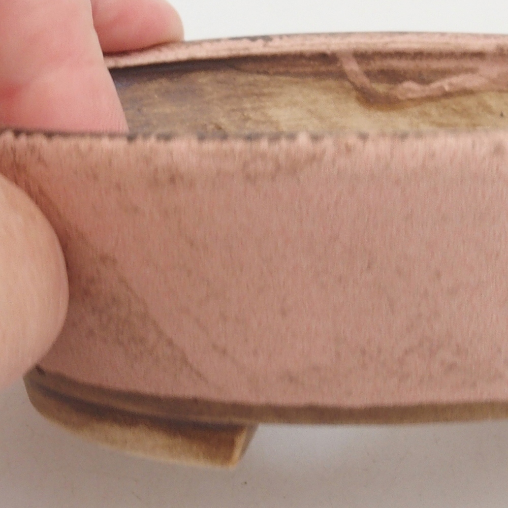 Keramická bonsai miska 9,5 x 8 x 3 cm, barva růžová