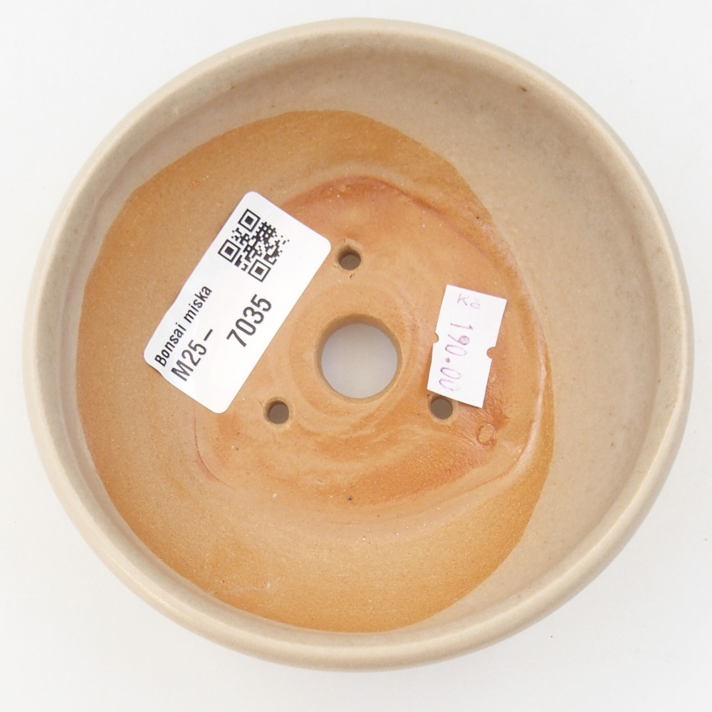 Keramická bonsai miska 10 x 10 x 5 cm, barva béžová