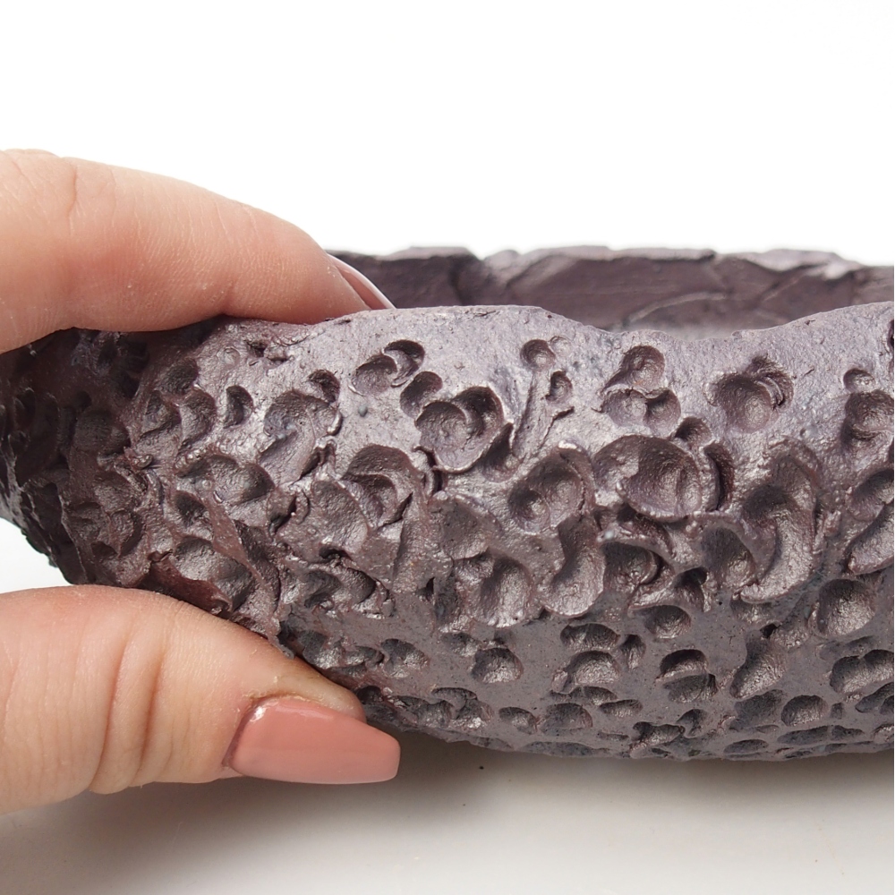 Keramická bonsai miska 18 x 17 x 5 cm, barva kovová