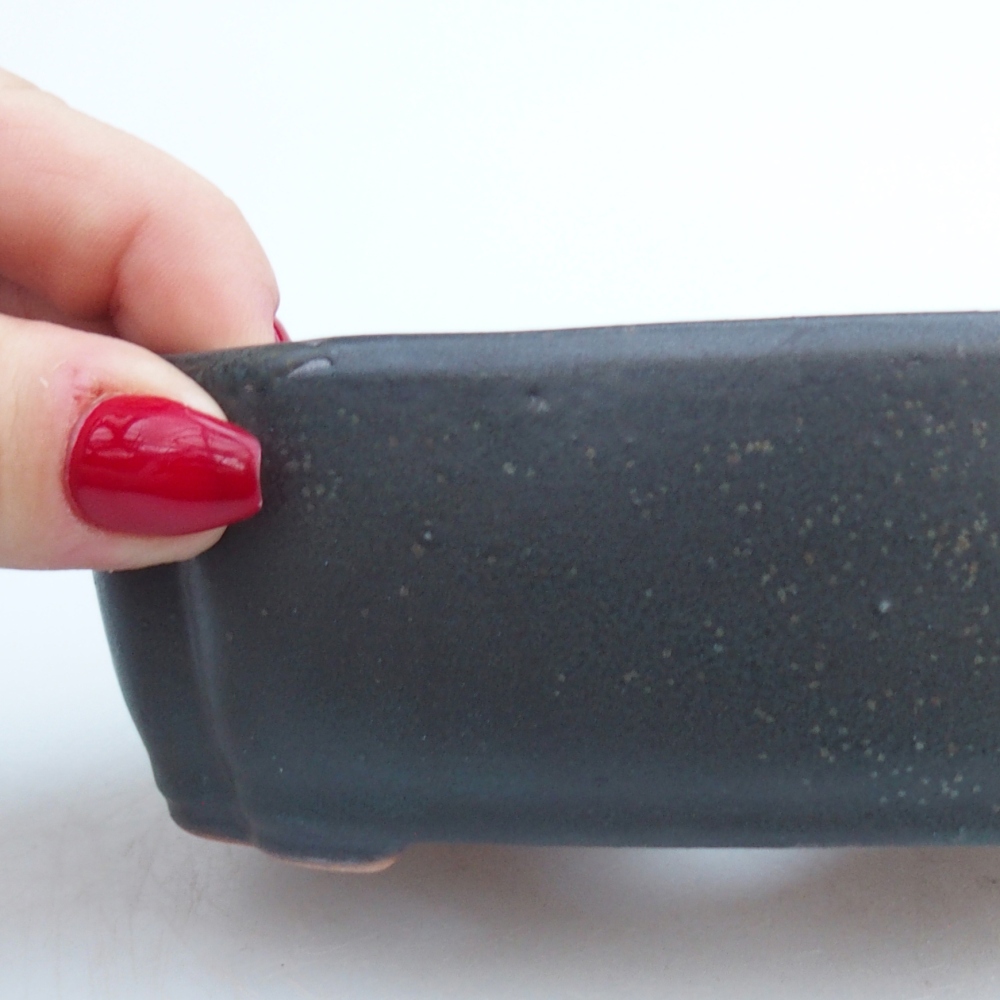 Keramická bonsai miska 12,5 x 9,5 x 4,5 cm, barva šedá