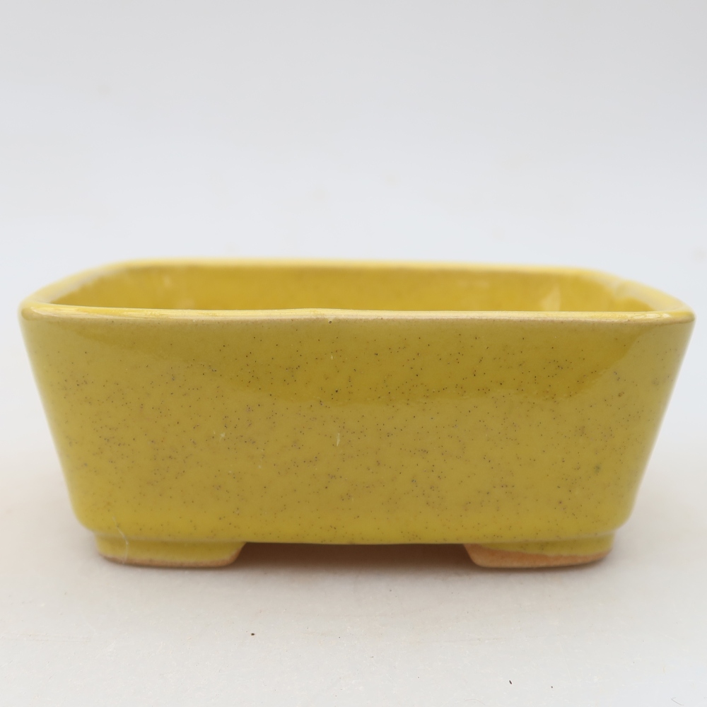 Keramická bonsai miska 10,5 x 8,5 x 4 cm, barva žlutá