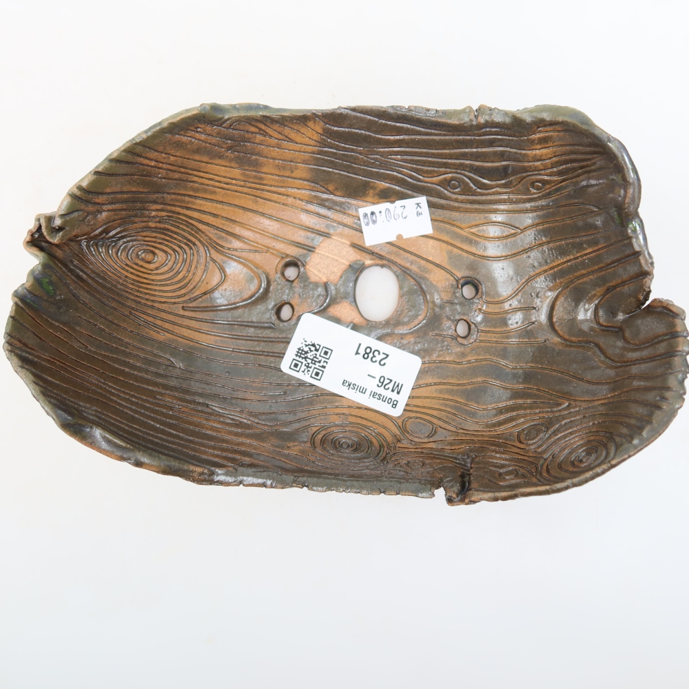 Keramická Skořápka  16,5 x 11 x 6 cm , barva hnědozelená