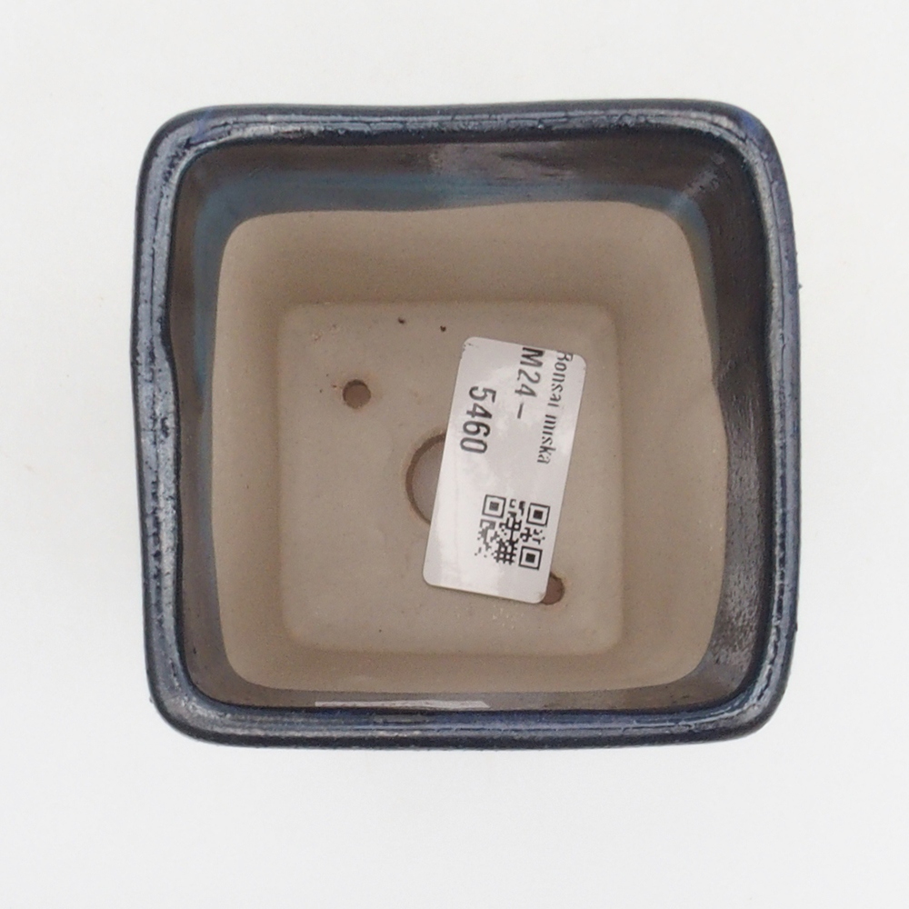 Keramická bonsai miska 8 x 8 x 10,5 cm, barva modrá