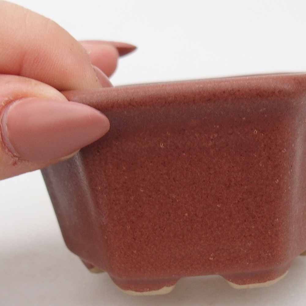 Keramická bonsai miska 7,5 x 7  x 4 cm, barva hnědá