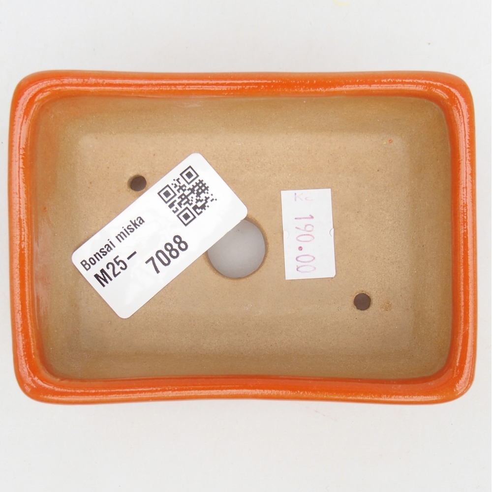 Keramická bonsai miska 10 x 7 x 3 cm, barva oranžová
