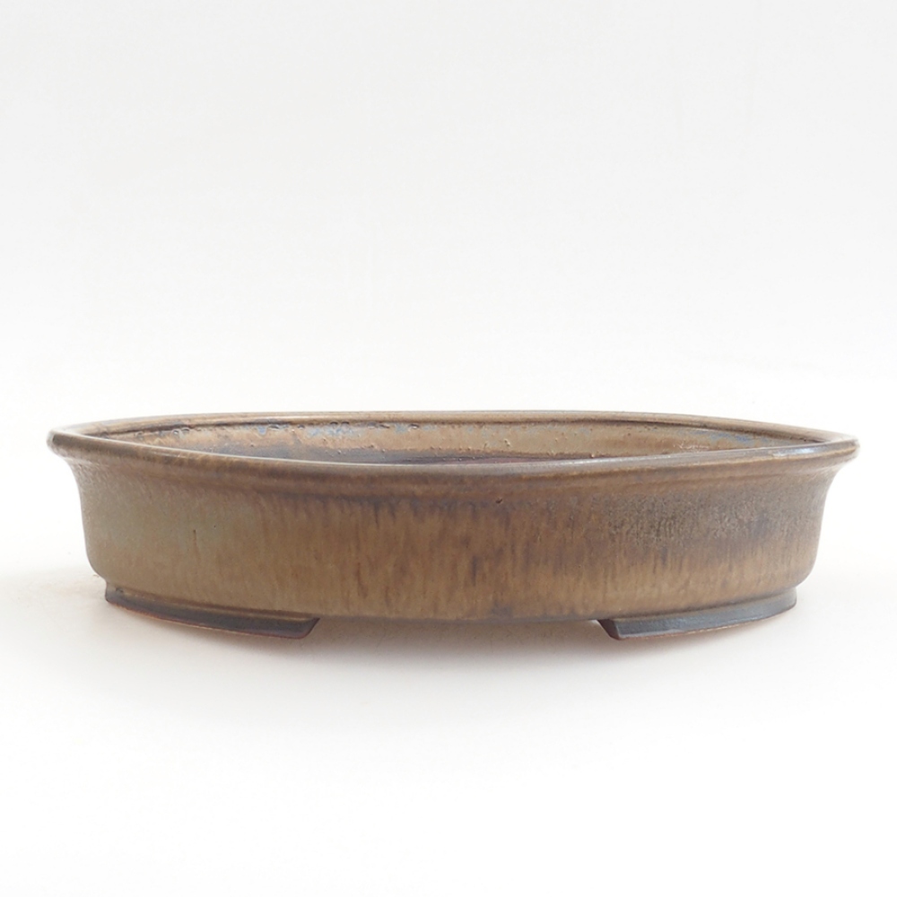 Keramická bonsai miska 23 x 19,5 x 4,5 cm, barva hnědá