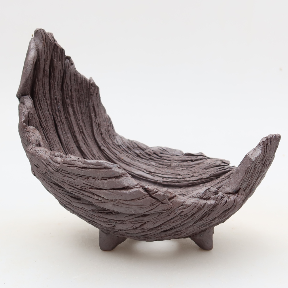 Keramická Skořápka  14,5 x 11,5 x 13,5 cm , barva hnědá