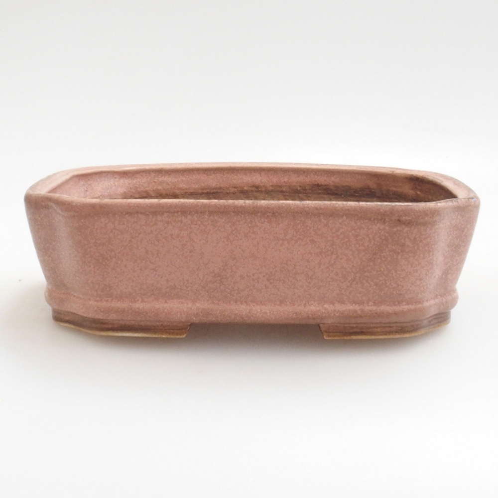 Keramická bonsai miska 17 x 14 x 4,5 cm, barva růžová