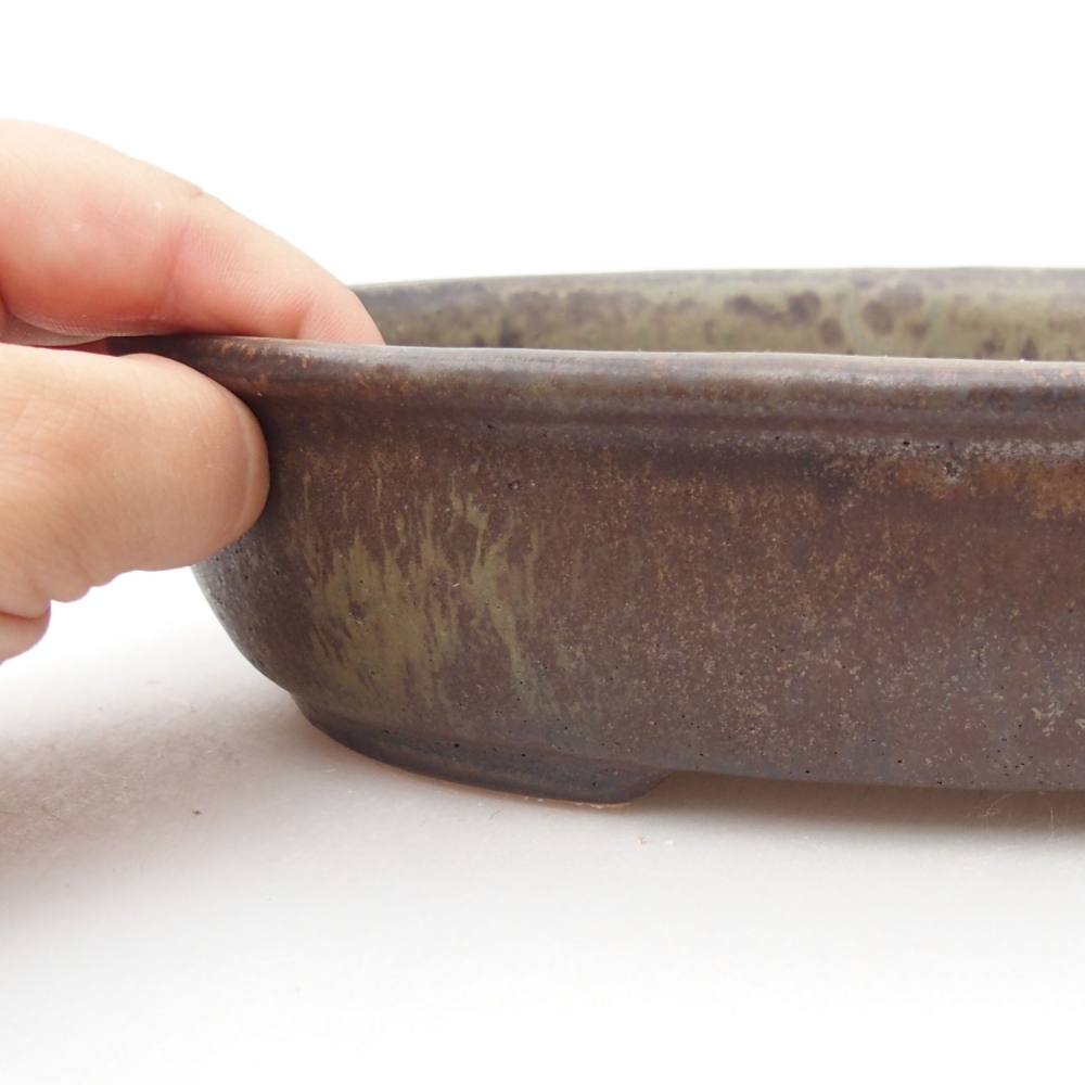 Keramická bonsai miska 22 x 17 x 5 cm, barva hnědá