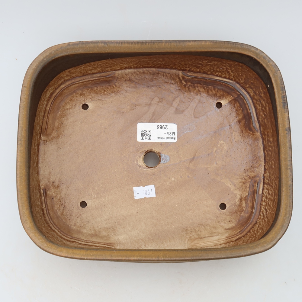 Keramická bonsai miska 24,5 x 20,5 x 6,5 cm, barva hnědá
