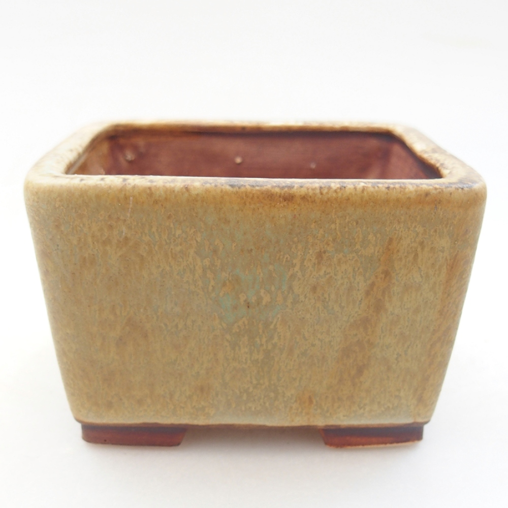 Keramická bonsai miska 8,5 x 8,5 x 5,5 cm, barva zelená