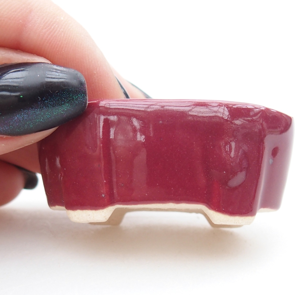 Mini bonsai miska 4,5 x 2,5 x 2 cm, barva vínová