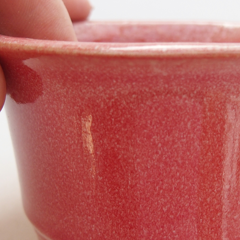 Keramická bonsai miska 9 x 9 x 5 cm, barva červená