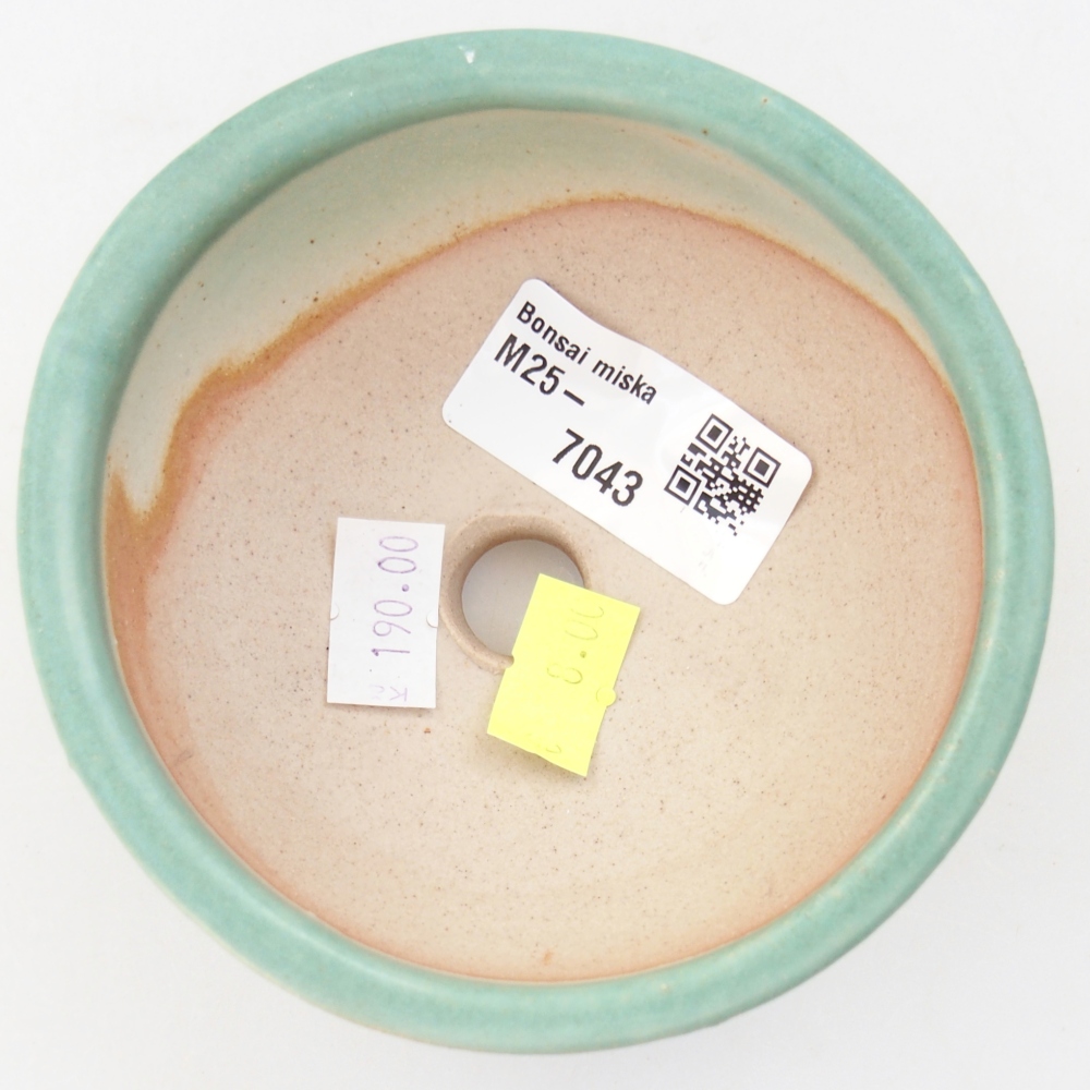Keramická bonsai miska 9,5 x 9,5 x 5 cm, barva zelená