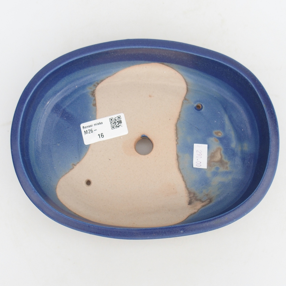 Keramická bonsai miska 22,5 x 17 x 4,5 cm, barva modrá