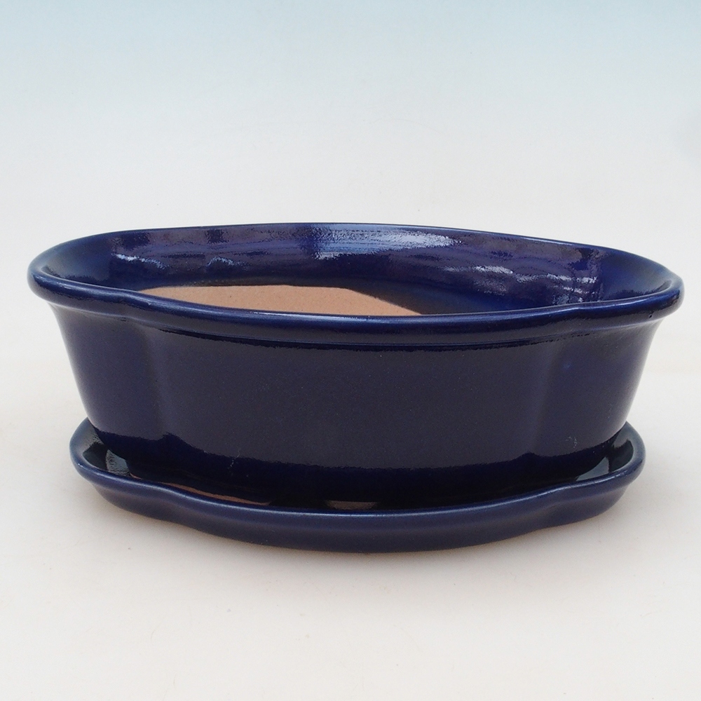 Bonsai miska + podmiska H75 - modrá
