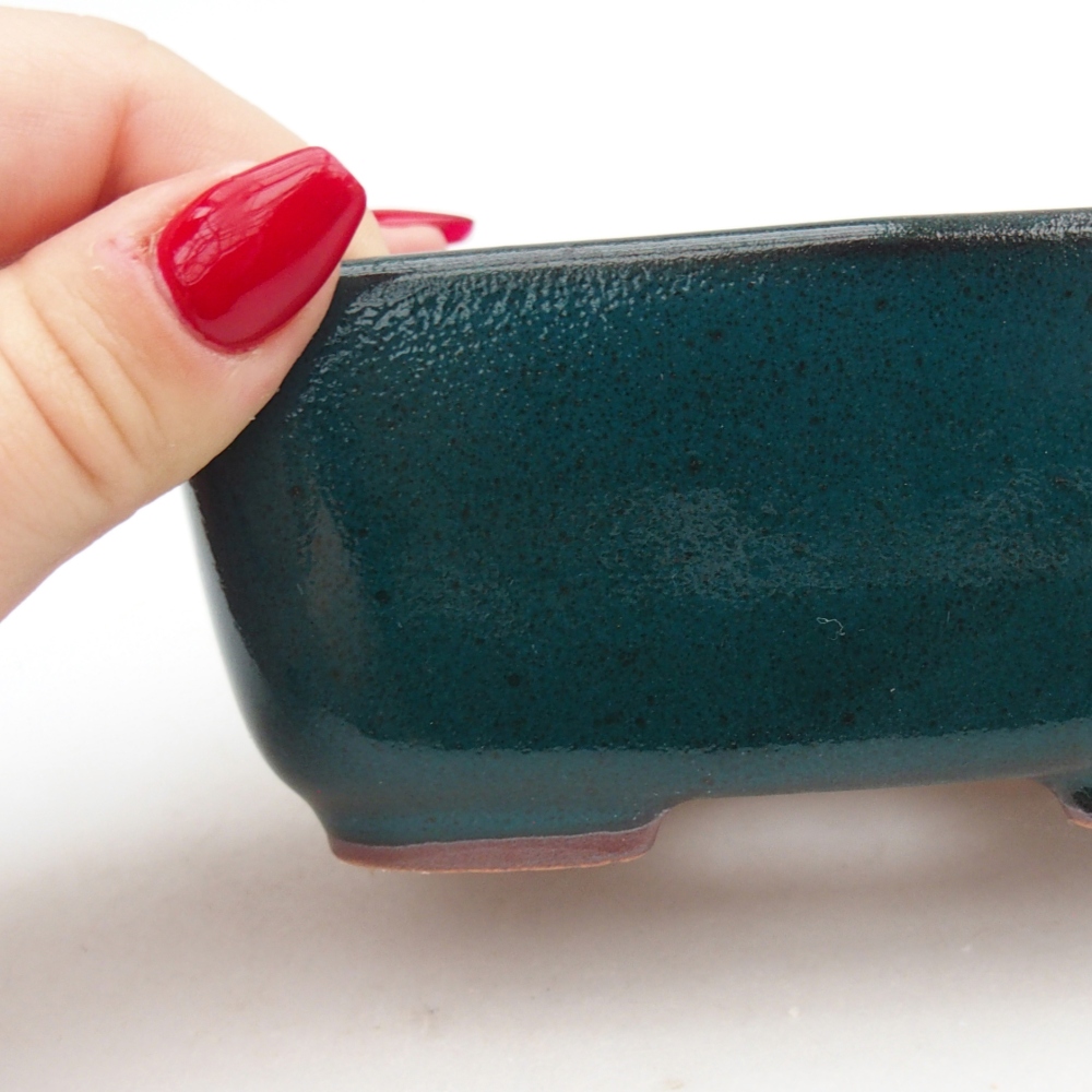 Keramická bonsai miska 12,5 x 10 x 5 cm, barva zelená