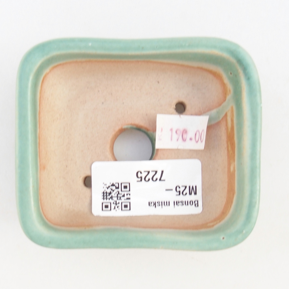 Keramická bonsai miska 8 x 7 x 3,5 cm, barva zelená