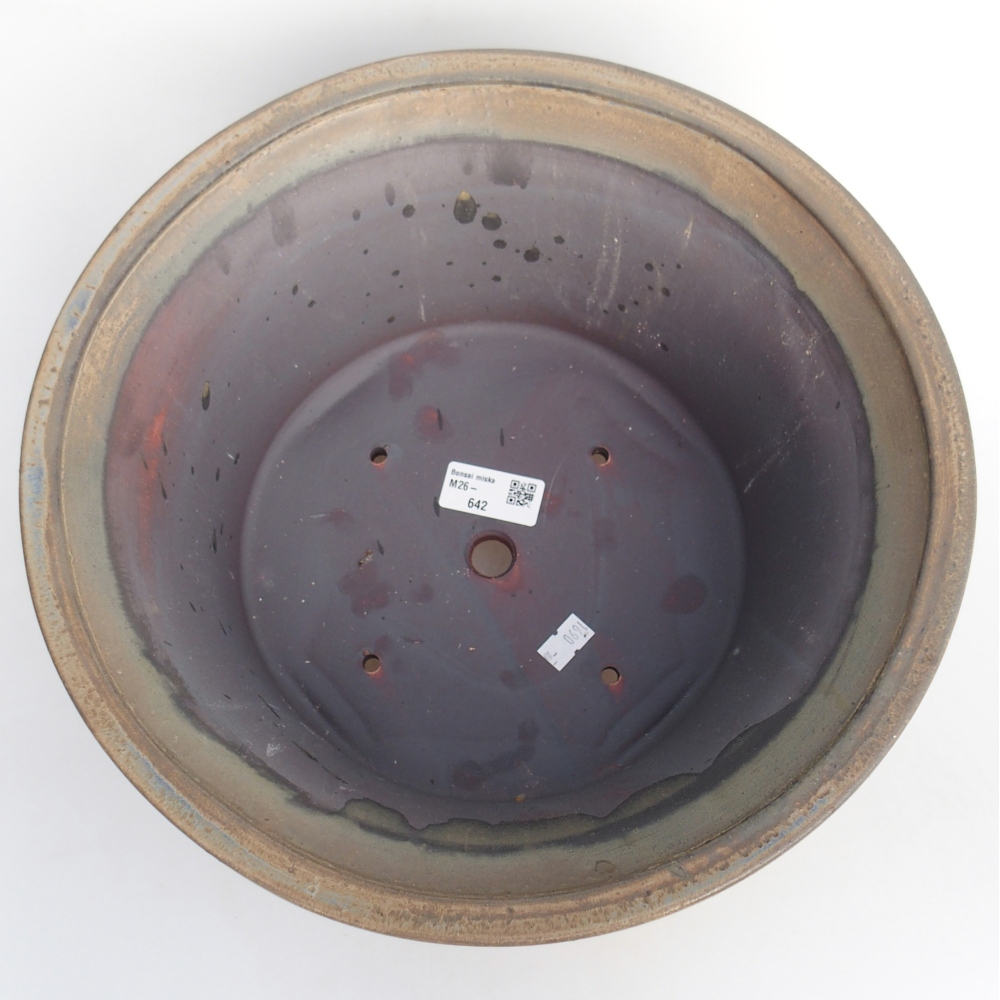 Keramická bonsai miska 31,5 x 31,5 x 14 cm, barva hnědá