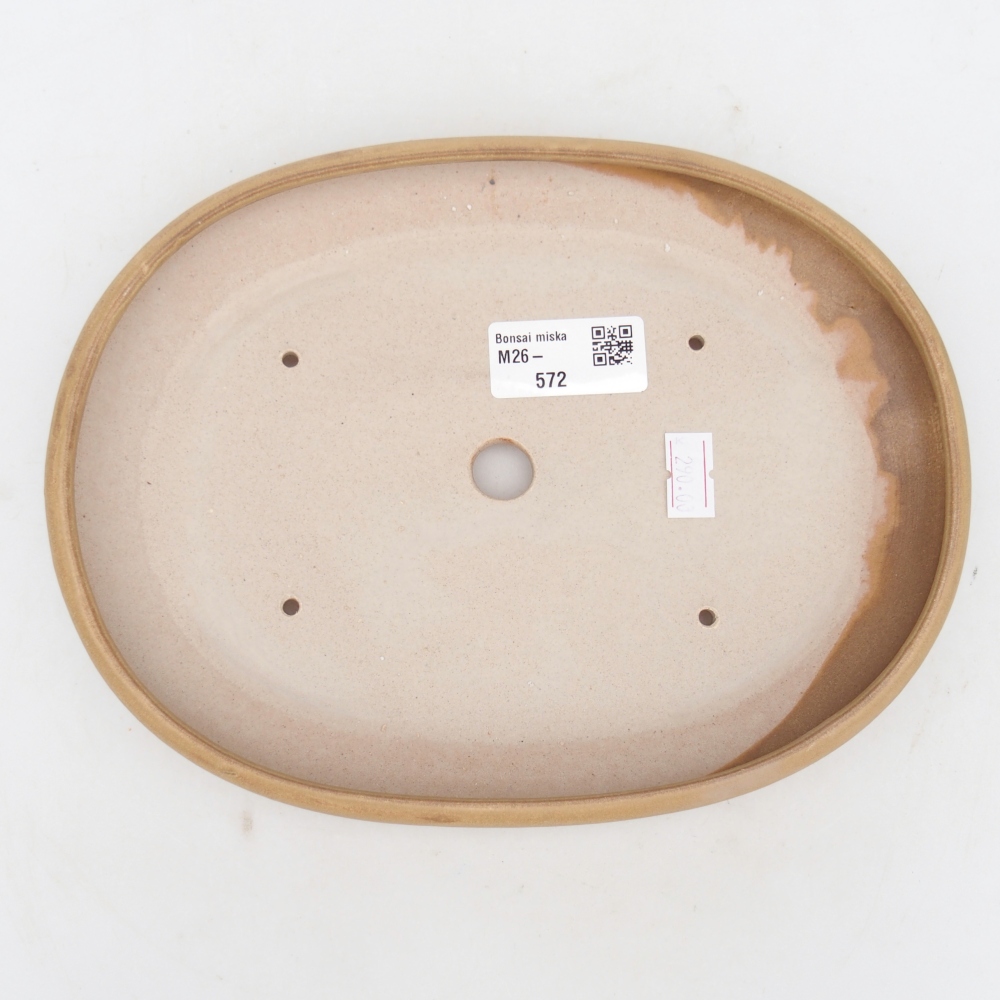 Keramická bonsai miska 22 x 17 x 3 cm, barva červená