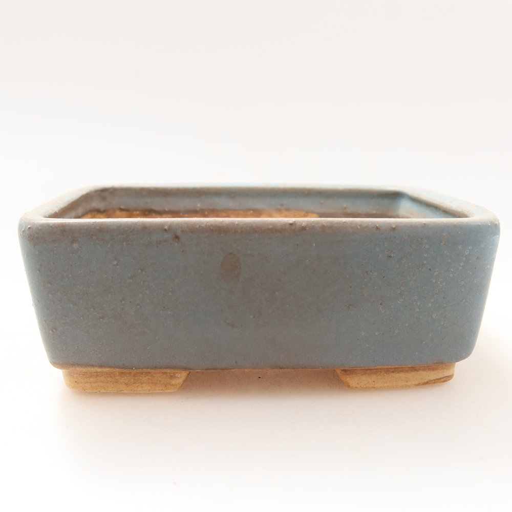 Keramická bonsai miska 10 x 8 x 3,5 cm, barva modrá