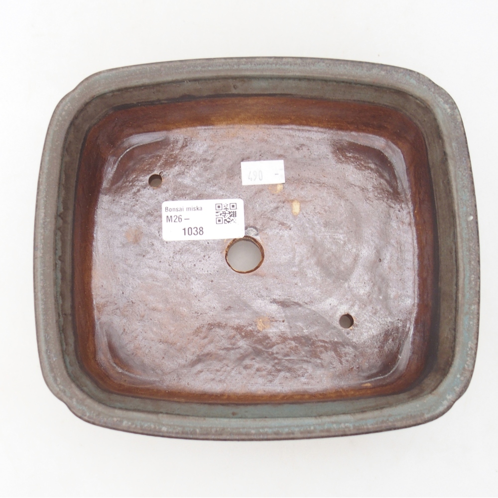 Keramická bonsai miska 19 x 17 x 6 cm, barva modrá